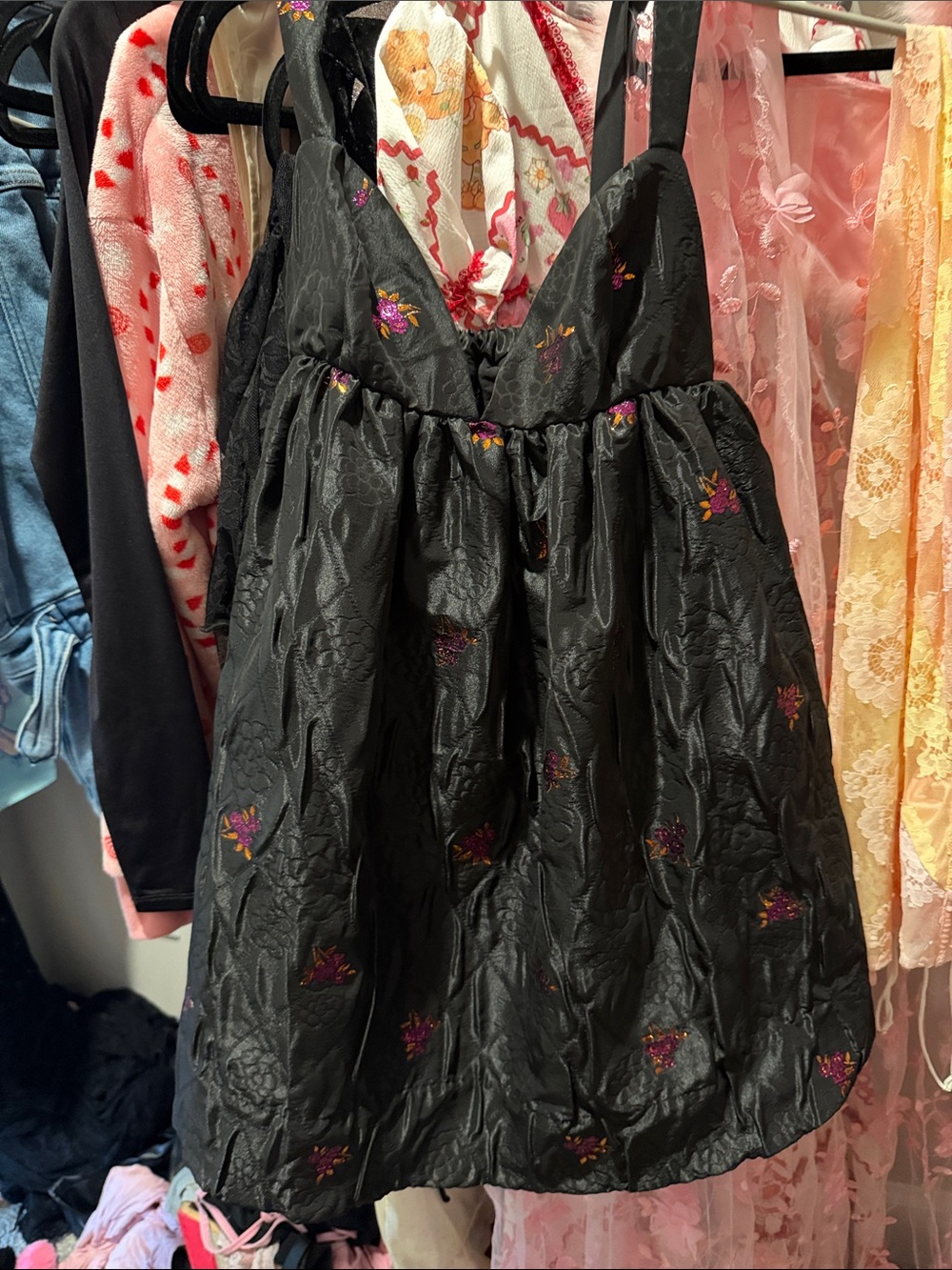 For love and lemons Black Floral Embroidered Party Dress